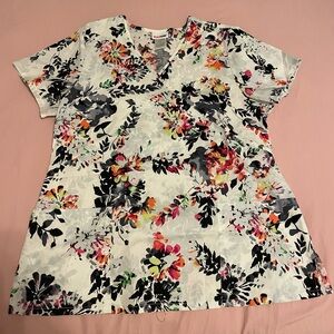 Scrubstar Multicolor Floral Women's Blouse